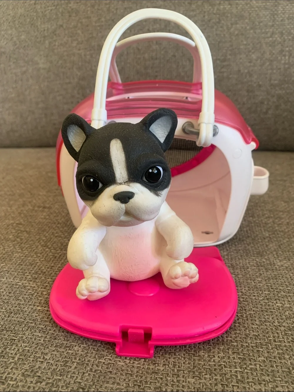 Little Live Pets French Bulldog Electronic Toy with Pet Carrier Playset Works